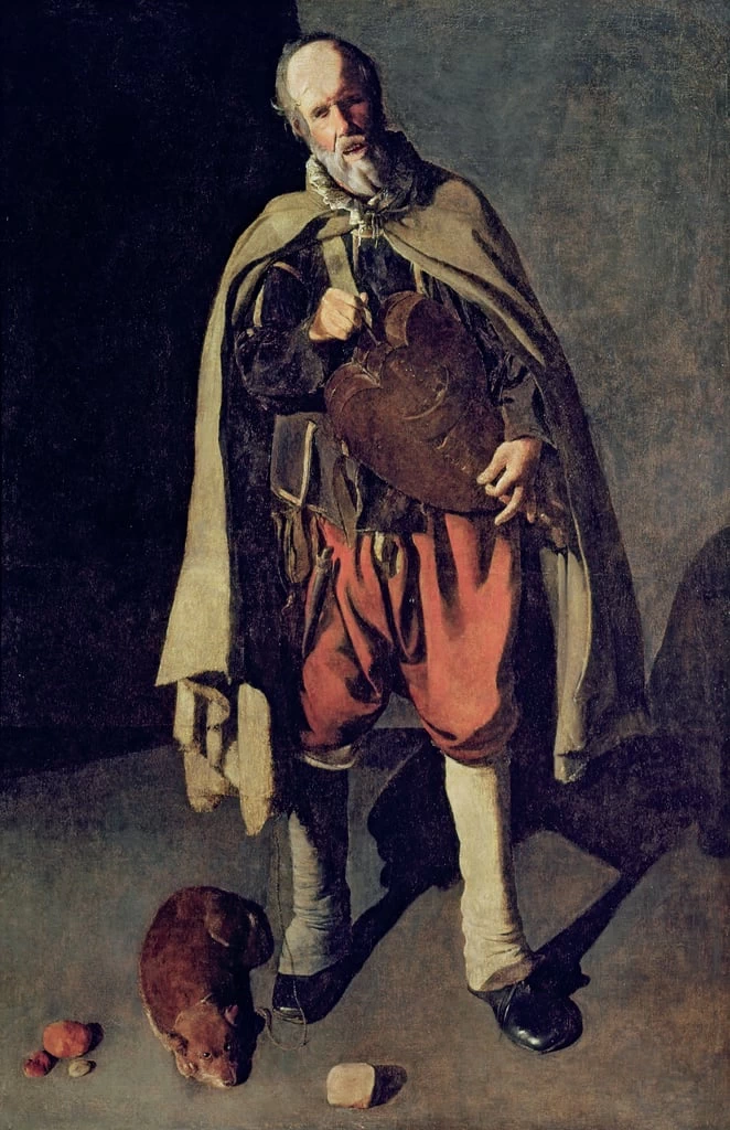 Georges de La Tour - Il suonatore di ghirandola con il suo cane, Musee Municipal, Bergues